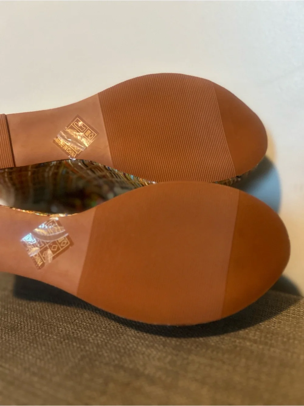 Getmorebeauty Women’s Tan Wedge Sandals with Multicolor Beaded Straps